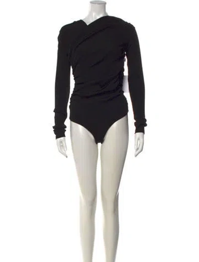 Pre-owned Goldsign V-neck Long Sleeve Bodysuit In Black