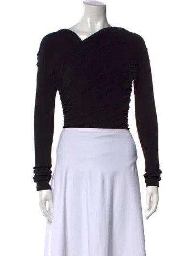 Pre-owned Goldsign V-neck Long Sleeve Top In Black