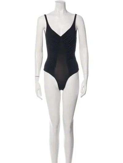 Pre-owned Goldsign V-neck Sleeveless Bodysuit In Black