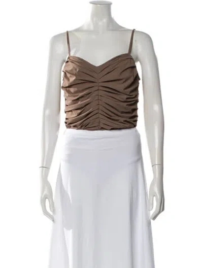 Pre-owned Goldsign V-neck Sleeveless Crop Top In Neutral