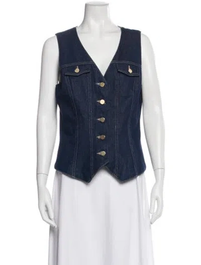 Pre-owned Goldsign V-neck Sleeveless Top In Blue