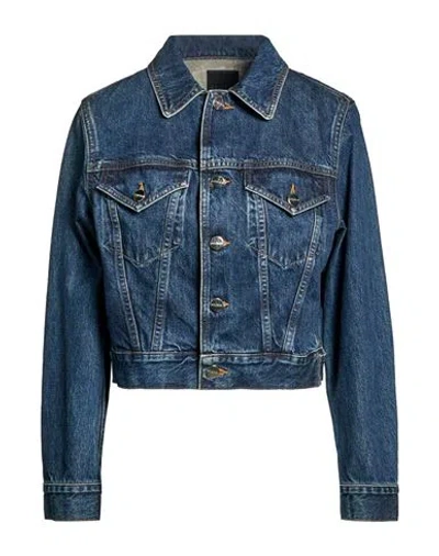 Goldsign Woman Denim Outerwear Blue Size L Cotton
