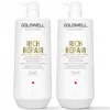 Goldwell Dualsenses Rich Repair Restoring Shampoo And Conditioner For Dry To Severely Damaged Hair 1l Duo (wo