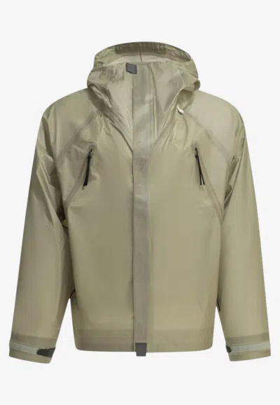 Goldwin 0 3l Hooded Rain Jacket In Green