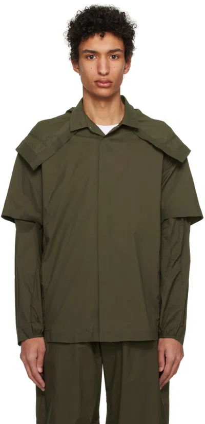 Goldwin 0 Green Wind Shirt Jacket In Leaf