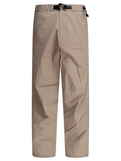 Goldwin 0 Helicoid Trousers Beige In Gray