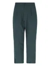 Goldwin Activewear Pants With Elasticized Waistband And Front Pleats In Green