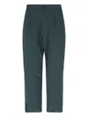 Goldwin Activewear Pants With Elasticized Waistband And Front Pleats In Green