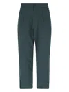 Goldwin Activewear Pants With Elasticized Waistband And Front Pleats In Green