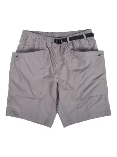 Goldwin Belted Cargo Shorts In Gray