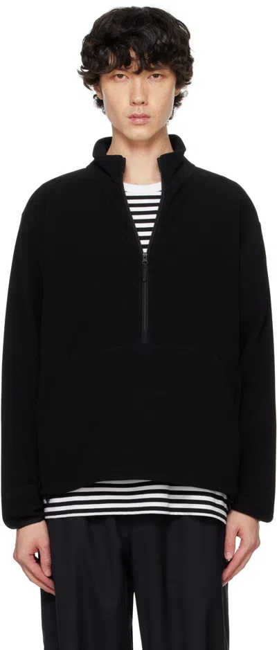 Goldwin Black Polartec Power Stretch Half Zip Sweatshirt