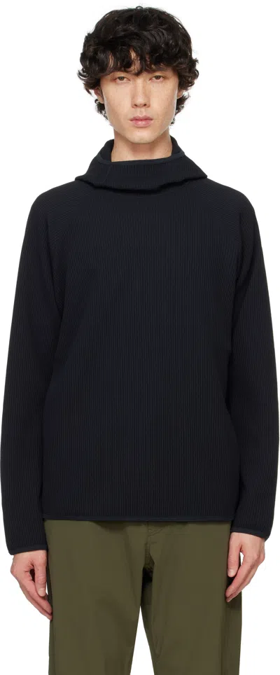 Goldwin Black Wf Light Long Sleeve Hoodie