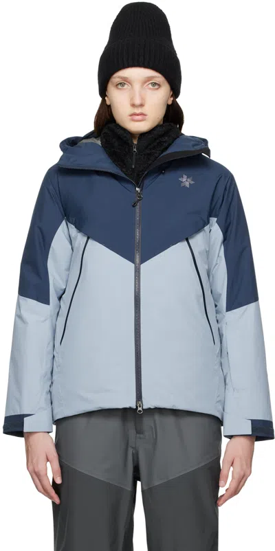 Goldwin Blue Shield Hybrid Jacket In Grayish Sky