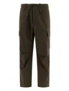 Goldwin Wool Blend Twill Trousers Green In Brown