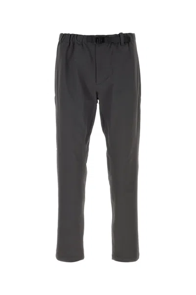 Goldwin Charcoal Stretch Polyester Pant In Gray