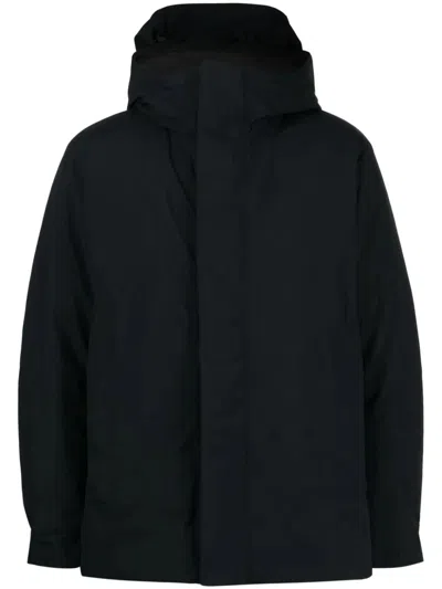 Goldwin Gore-tex Logo-embroidered Padded Parka In Black