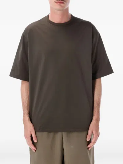 Goldwin High Gauge Shirring T-shirt In Brown