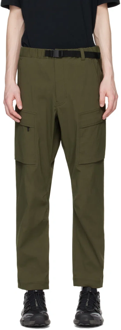 Goldwin Khaki Stretch Cargo Trousers In Mill Green