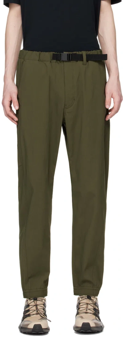 Goldwin Khaki Stretch Trousers In Mill Green