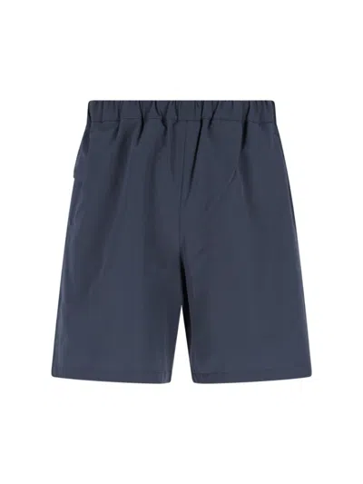 Goldwin Medium Waist Athletic Shorts With Straight Leg Design In Grey