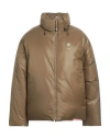 GOLDWIN GOLDWIN OAMC X GOLDWIN MAN PUFFER KHAKI SIZE L NYLON, COW LEATHER