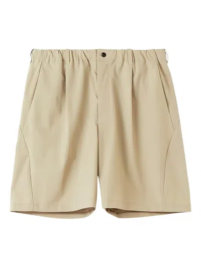 Goldwin One Tuck Shorts In Neutral