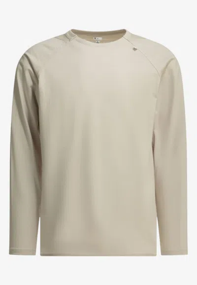 Goldwin Paneled Mesh Long-sleeved T-shirt In Gray
