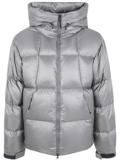 Goldwin Hooded Zip Coat In Gray