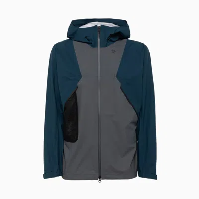 Goldwin Pertex Shieldair Mountaineering Jacket Gray/navy Blue In Grey