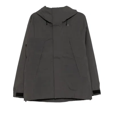 Pre-owned Goldwin Pertex Unlimited 2l Hooded Jacket 'deep Charcoal' | Grey | Men's Size 3 In Gray
