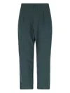Goldwin Activewear Pants With Elasticized Waistband And Front Pleats In Green