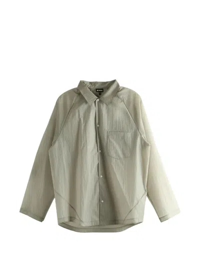 Goldwin Raglan-sleeve Sheer Shirt In Gray