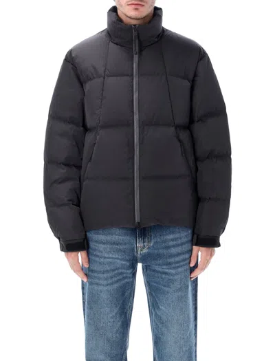 Goldwin Dope Dyed Ripple Nylon Down Jacket In Black