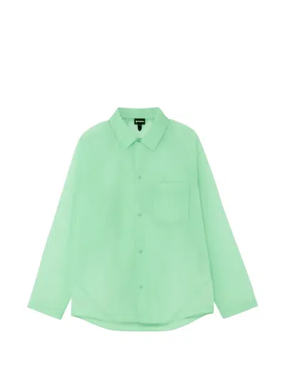 Goldwin Semi-sheer Raglan-sleeve Shirt In Green