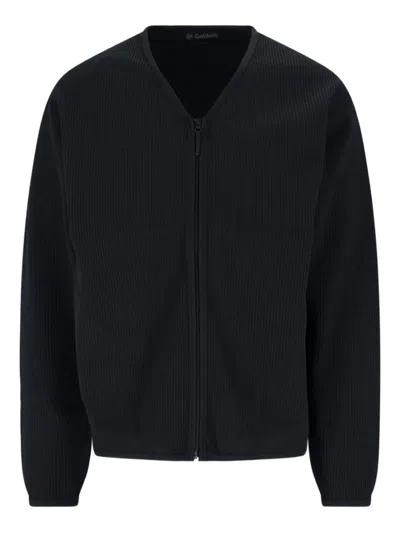 Goldwin Waffle-knit Zip Cardigan In Black