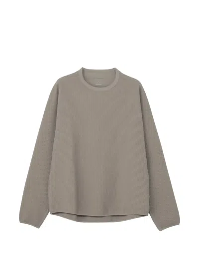 Goldwin Waffle-knit Raglan-sleeve T-shirt In Brown