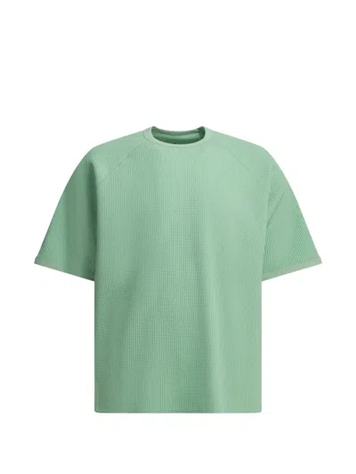 Goldwin Waffle-knit Raglan-sleeve T-shirt In Green