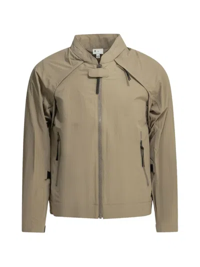 Goldwin Zip-up Panelled Convertible Jacket In Brown