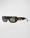 Golf Le Fleur Bel-air Rectangular Semi-shield Acetate Sunglasses In Tortoise