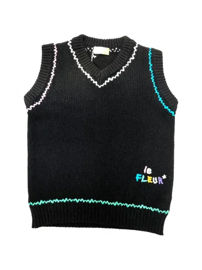 Golf Le Fleur Craggy Sleeveless Sweater In Black