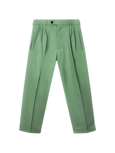 Golf Le Fleur Double-pleated Trousers In Green