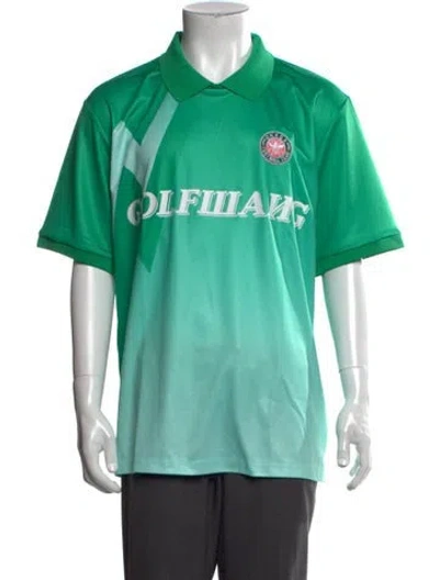 Pre-owned Golf Le Fleur Graphic Print Collar Polo Shirt In Green
