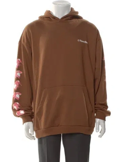 Pre-owned Golf Le Fleur Graphic Print Crew Neck Hoodie In Brown