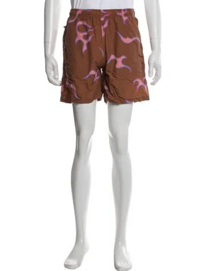 Pre-owned Golf Le Fleur Graphic Print Jogger Shorts In Brown