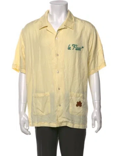 Pre-owned Golf Le Fleur Graphic Print Short Sleeve Shirt In Yellow