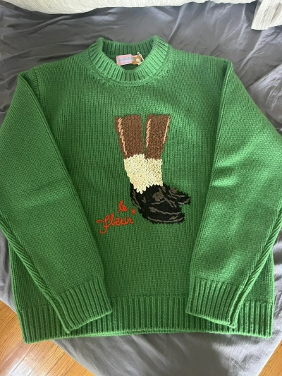Pre-owned Golf Le Fleur Green Knit Loafer Sweater