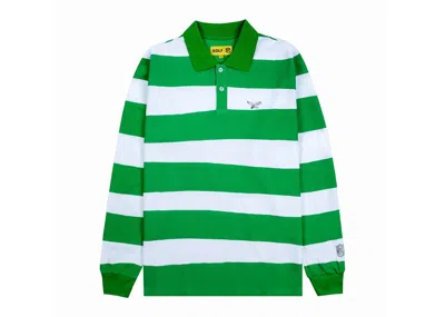 Pre-owned Golf Le Fleur Men's  Tyler, The Creator Golf Wang X Nfl Eagles Long Sleeve Polo Shirt In Green/white