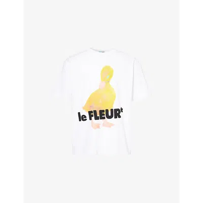 Golf Le Fleur Mens White Duck-print Short-sleeve Cotton-jersey T-shirt