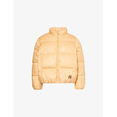 Golf Le Fleur Mens Rico High-neck Relaxed-fit Shell-down Jacket Orange