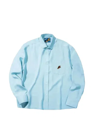 Golf Le Fleur Round-collar Long-sleeve Shirt In Blue